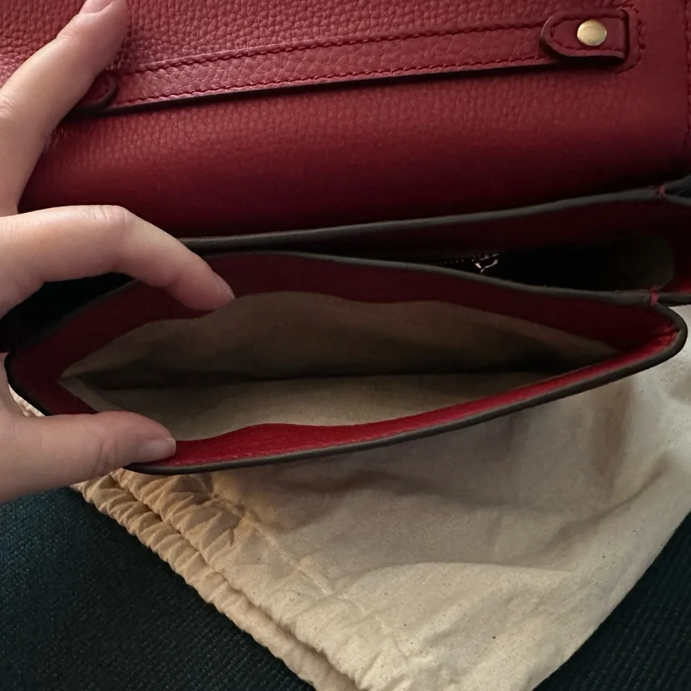 Tory Burch Red Leather Chain Crossbody